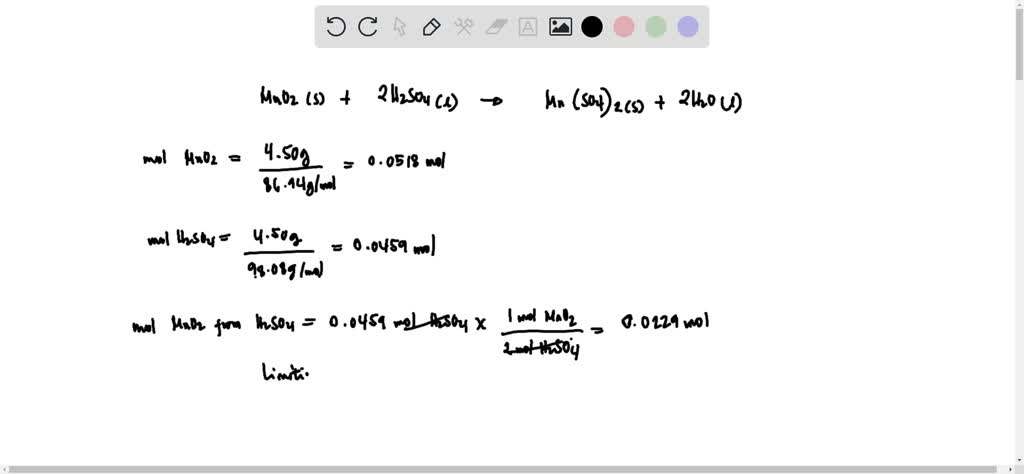 SOLVED Balance The Chemical Equation Below Then Determine The