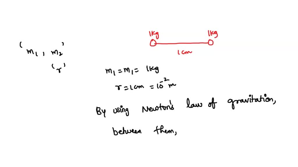 SOLVED Two Spherical Balls Each Of Mass 1kg Are Placed 1cm Apart The