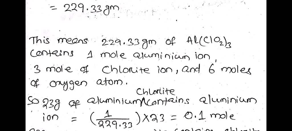 Solved Calculate The Number Of Moles Of Aluminum Sulfur And Oxygen