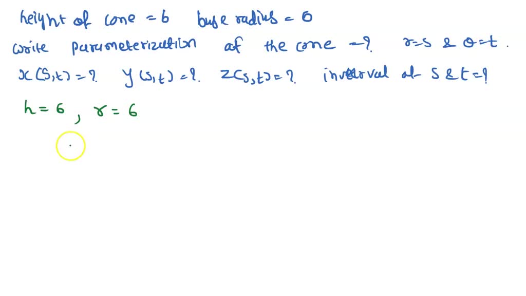 SOLVED Point Consider The Cone Shown Below If The Height Of The Cone