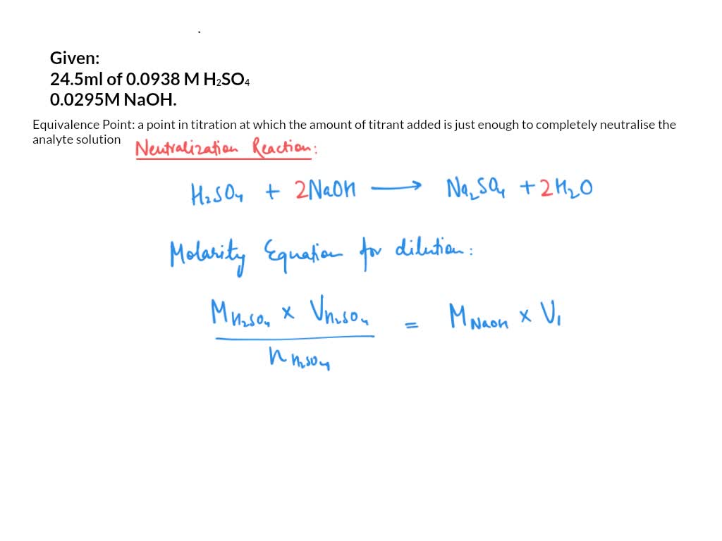 SOLVED A 24 5 ML Aliquot Of 0 0938 M H2SO4 Aq Is To Be Titrated With