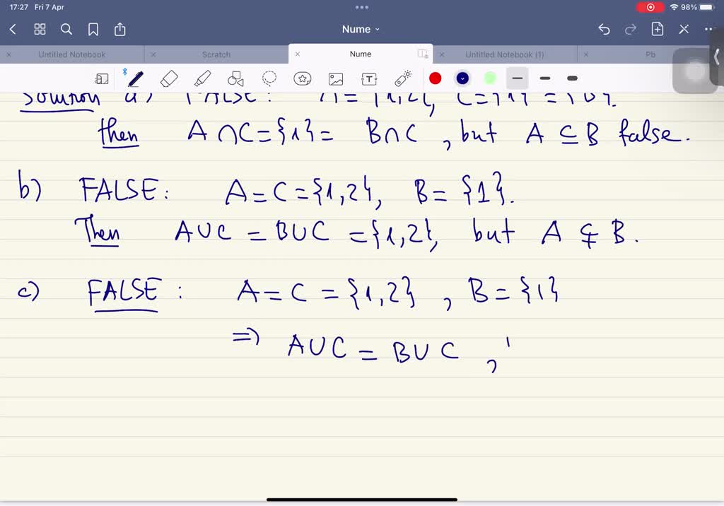 Solved Let A B And C Be Subsets Of A Universal Set U Are The