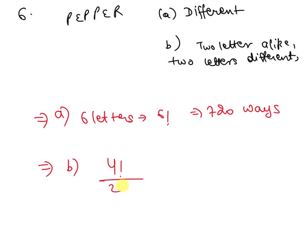 SOLVED How Many Arrangements Can Be Made From The Letters Of The Word