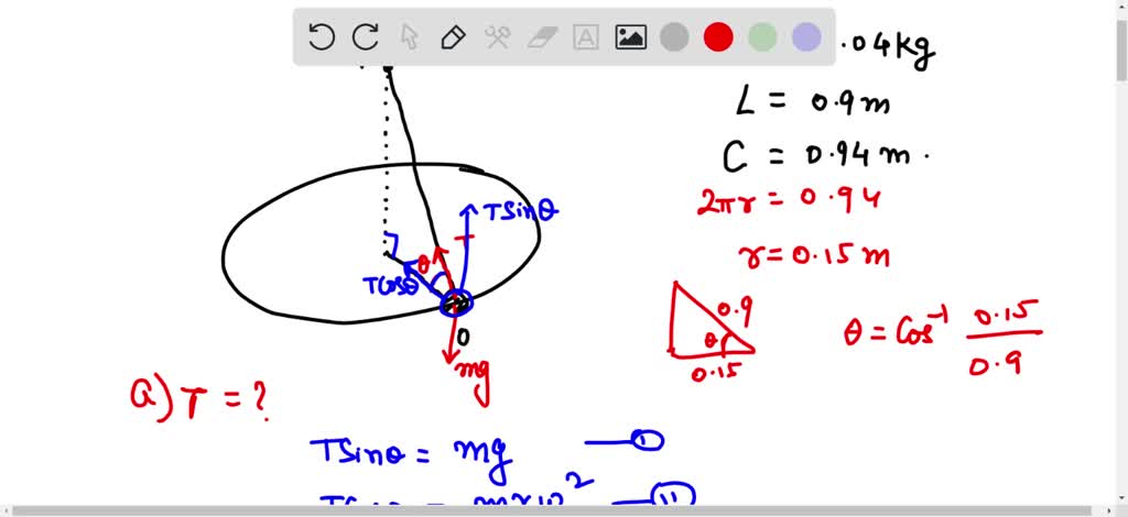 Solved Figure Shows A Conical Pendulum In Which The Bob The