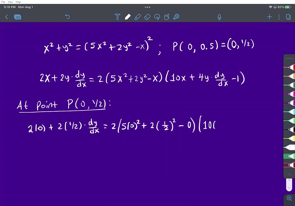 SOLVED Use Implicit Differentiation To Find An Equation Of The Tangent