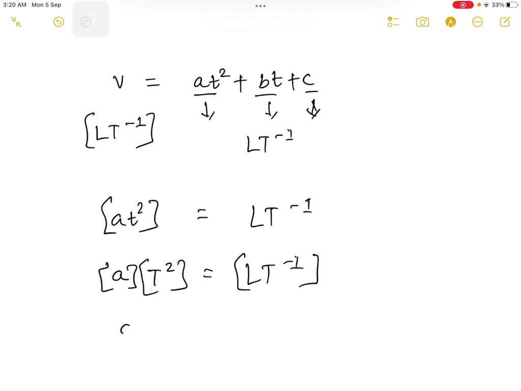 The Velocity V Of A Particle At Time T Is Given By V At Bt C