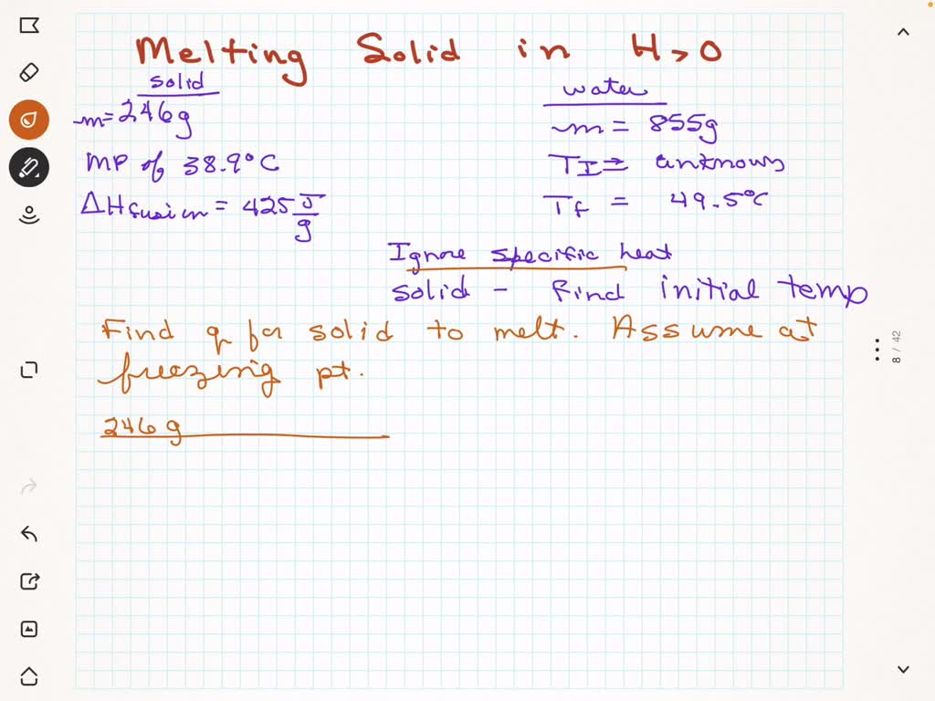 You Take G Of A Solid Melting Point C Heat Of Fusion