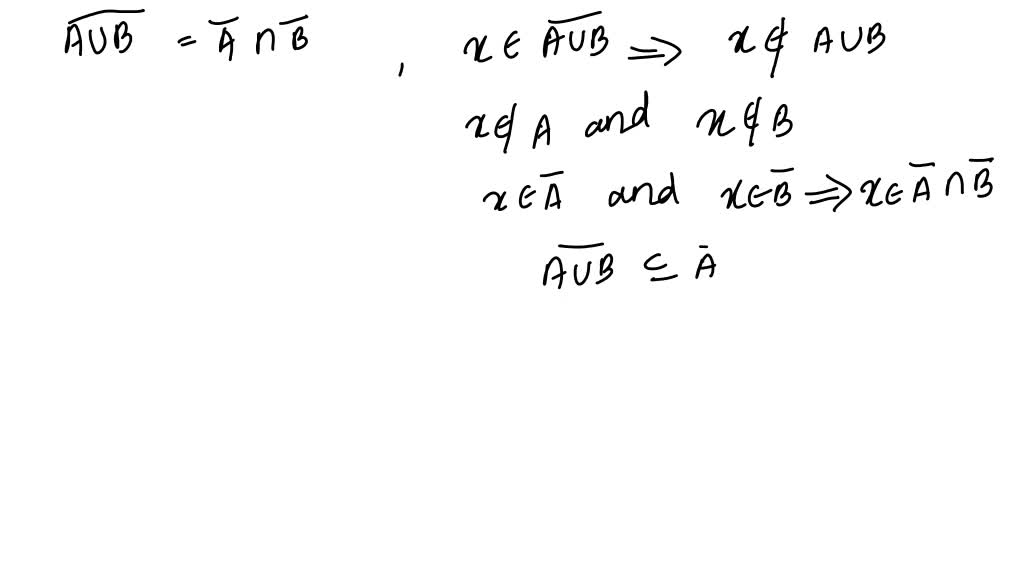 SOLVED Let A And B Be Subsets Of A Universal Set U Prove That AUB AnB