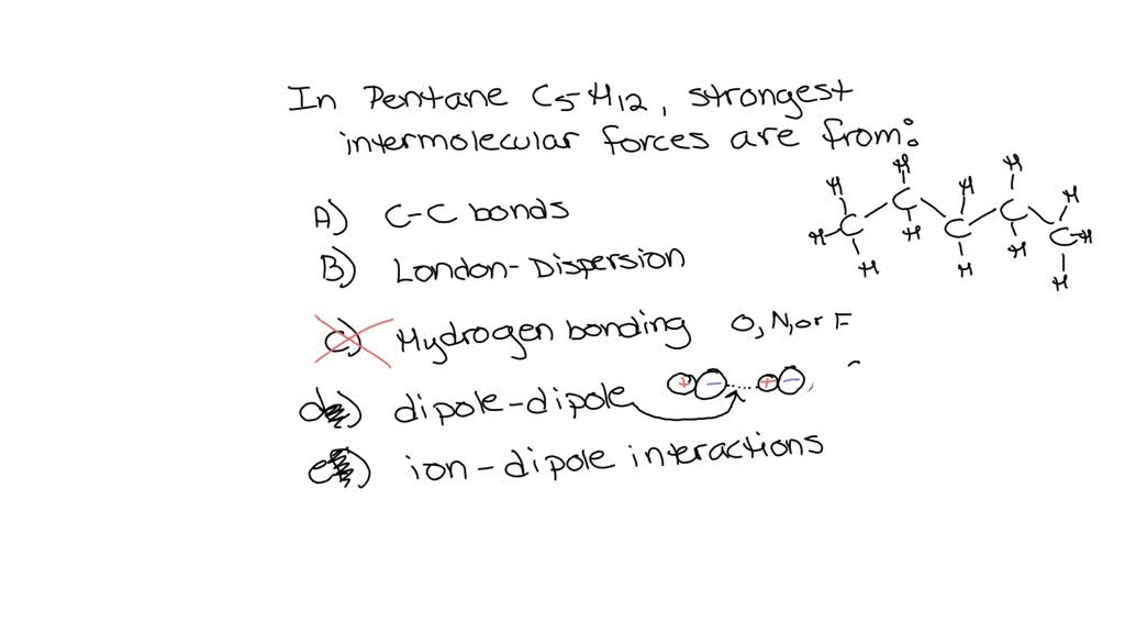 Solved The Strongest Intermolecular Interactions Between Pentane