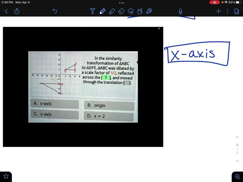 SOLVED In The Similarity Transformation Of Triangle ABC It Was