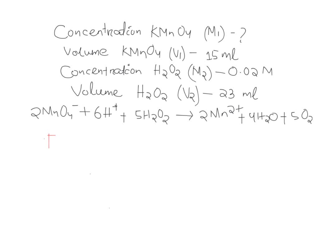 Solved The Concentration Of Hydrogen Peroxide Solution Can Be Found By