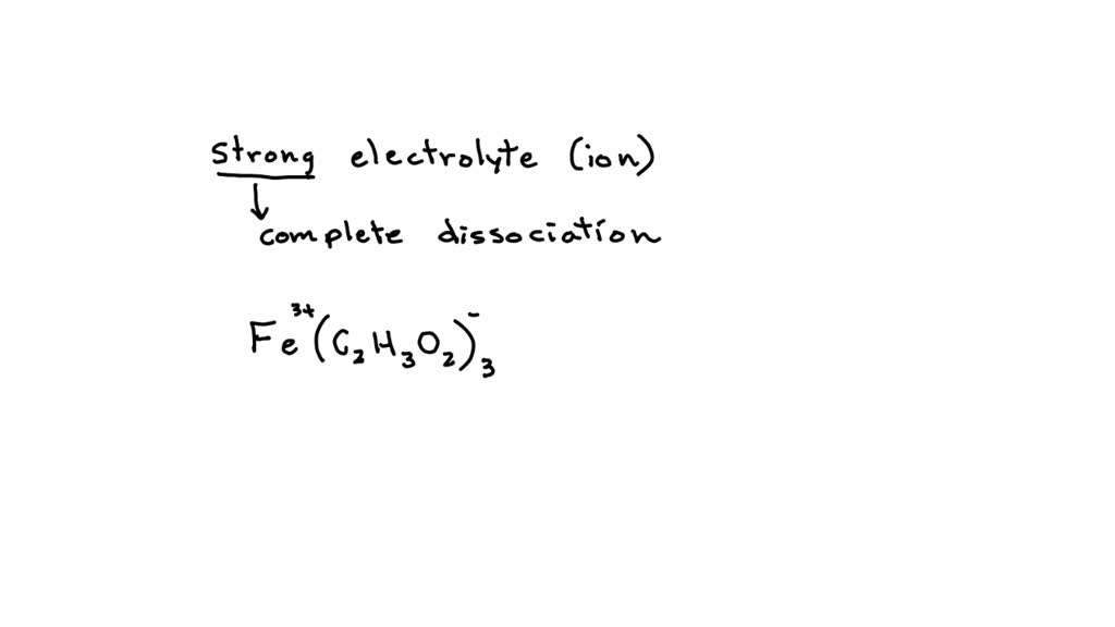 Solved The Compound Iron Iii Acetate Is A Strong Electrolyte Write