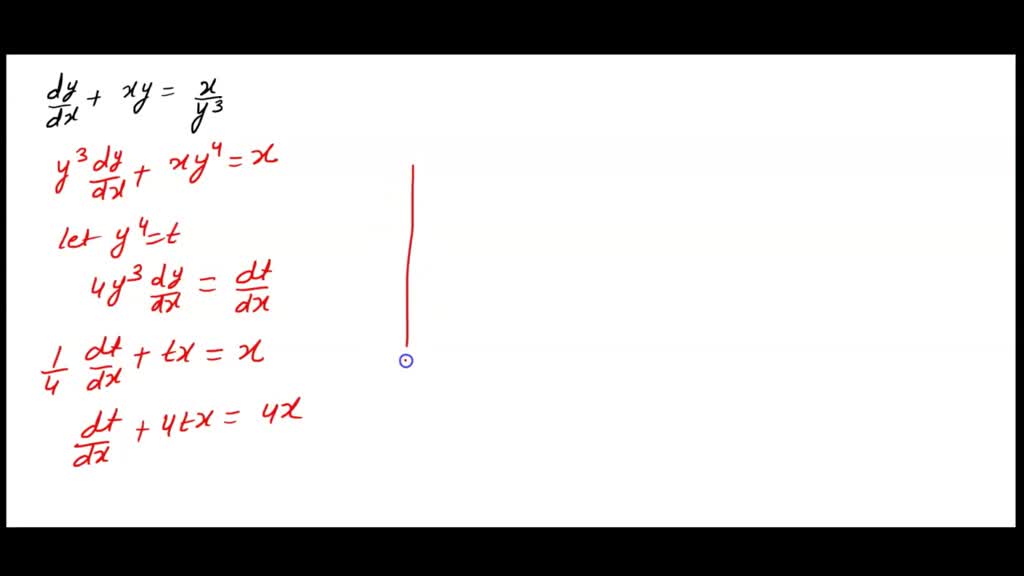 Solved Solve Using Bernoulli Equation Dy Dx Xy X Y