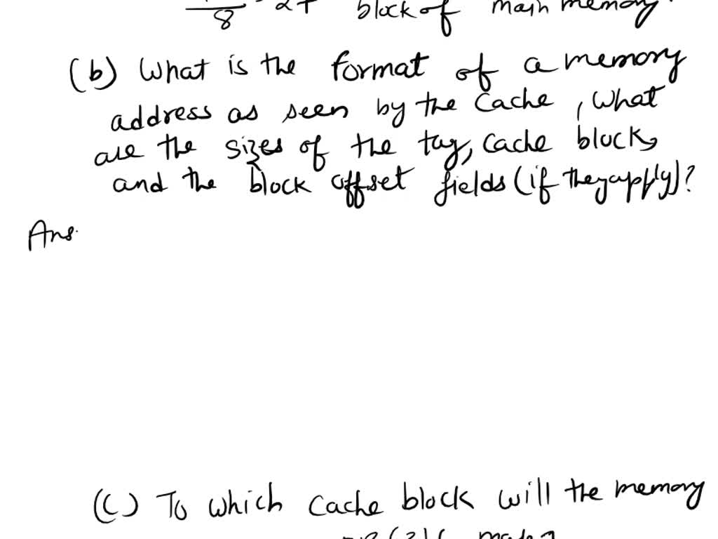 Solved A Byte Addressable Computer Has A Small Data Cache Capable Of