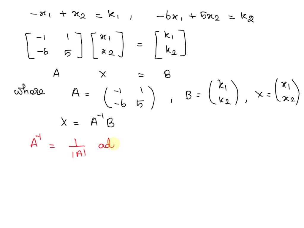 Solved Write The Given System Of Equations As A Matrix Equation And