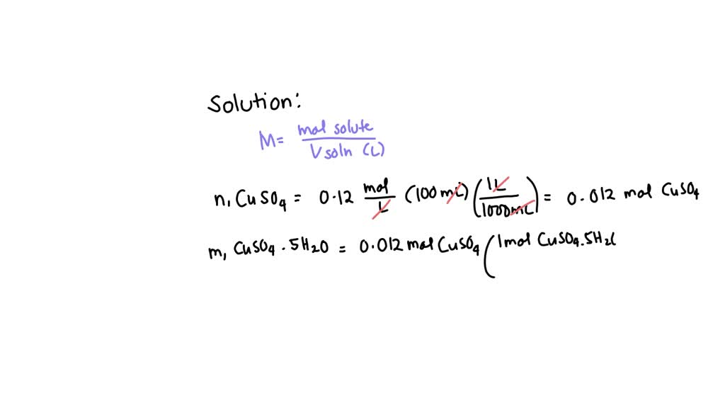 SOLVED Text How Many Grams Of Copper II Sulfate Pentahydrate CuSO4