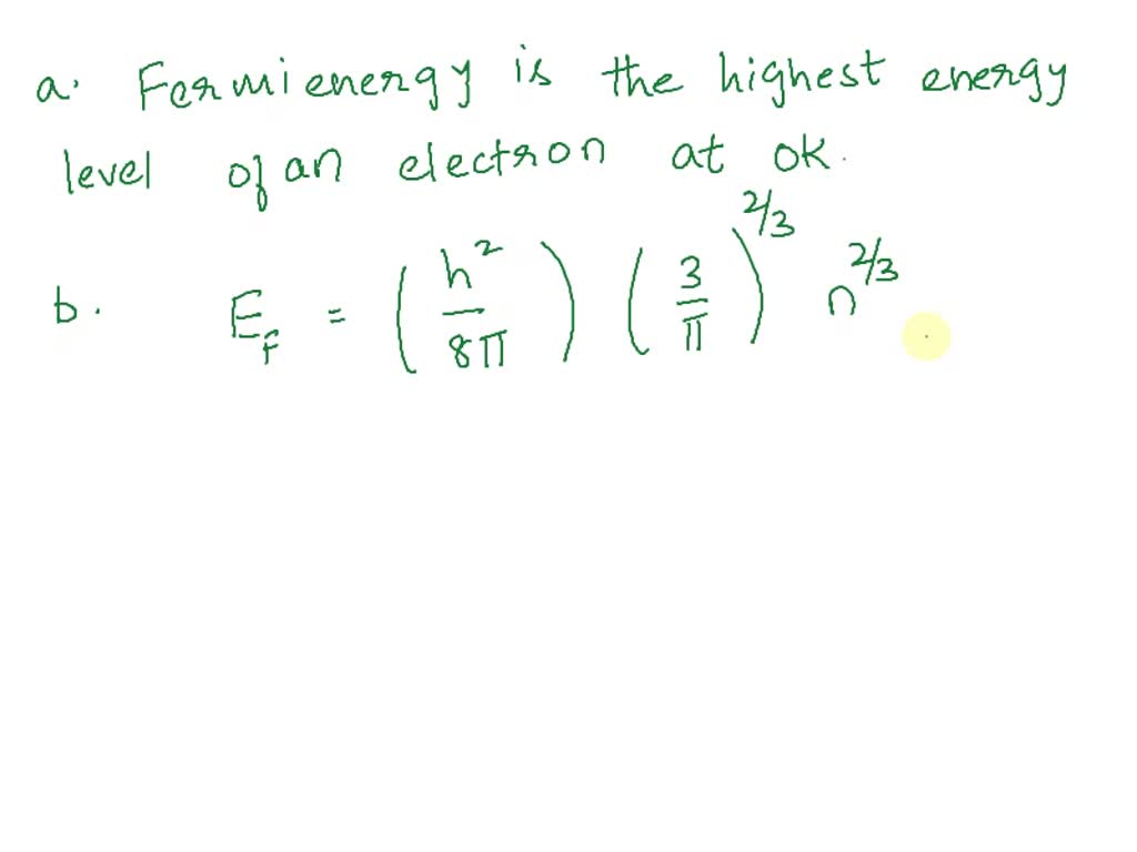 Solved Obtain An Expression For The Fermi Wavevector And The Fermi