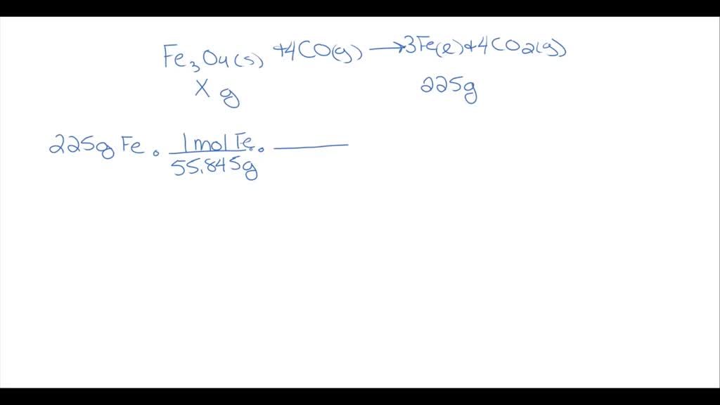 Solved Starting With The Following Equation Fe O S Co G Fe L