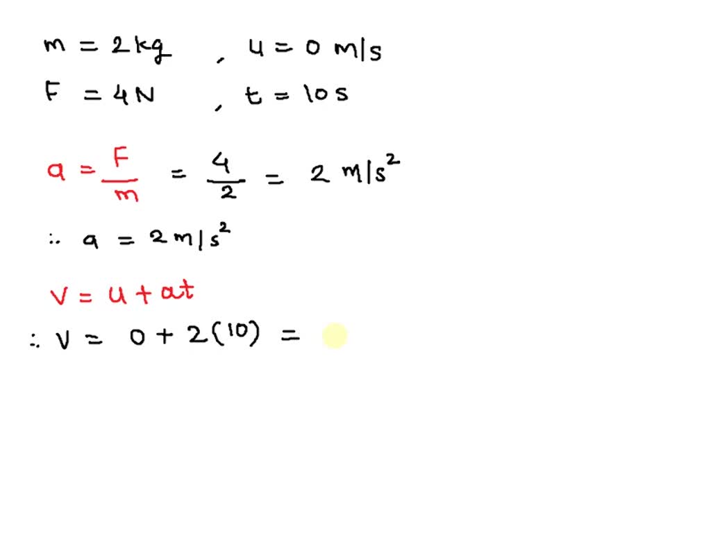 Solved A Body Of Mass Kg Initially At Rest Moves Under The