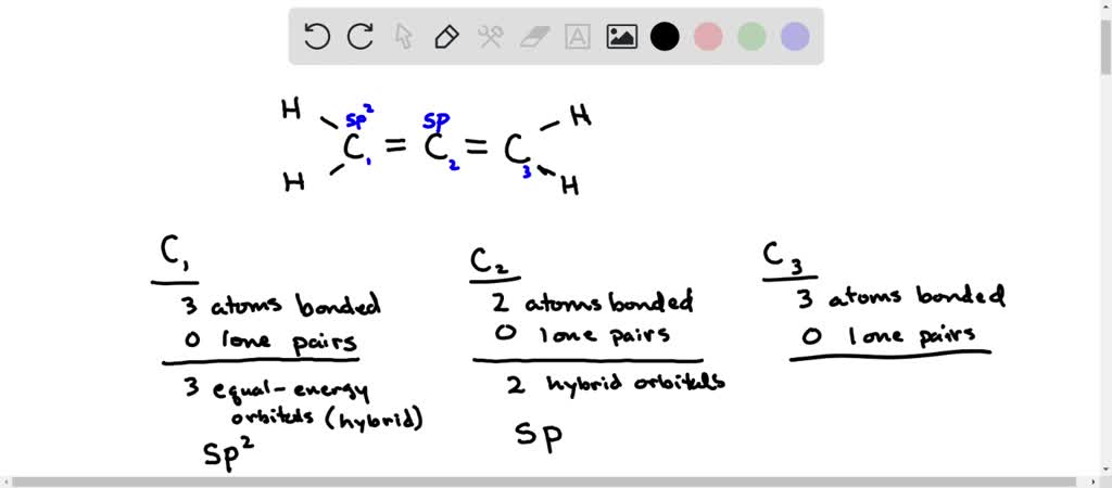 Solved For The Molecule Allene H C C Ch Give The Hybridization