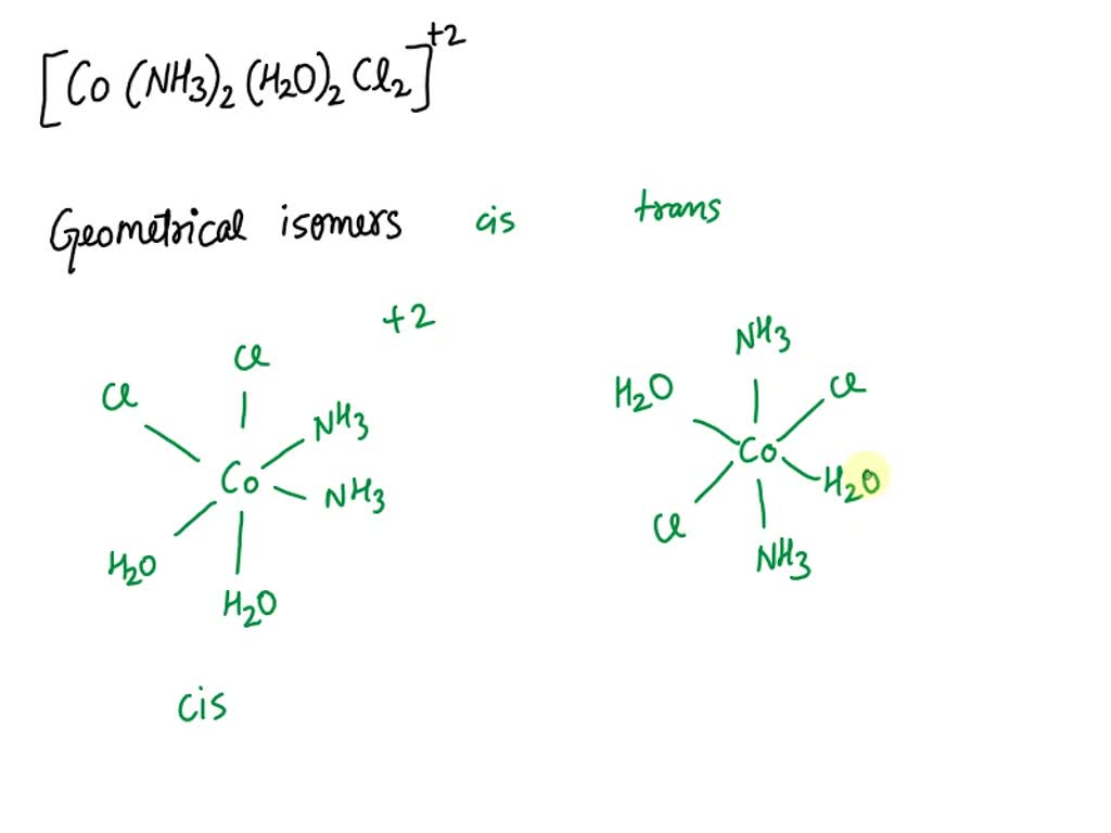 Draw The Isomers Of Co NH3 3 NO2 3 Complex 49 OFF