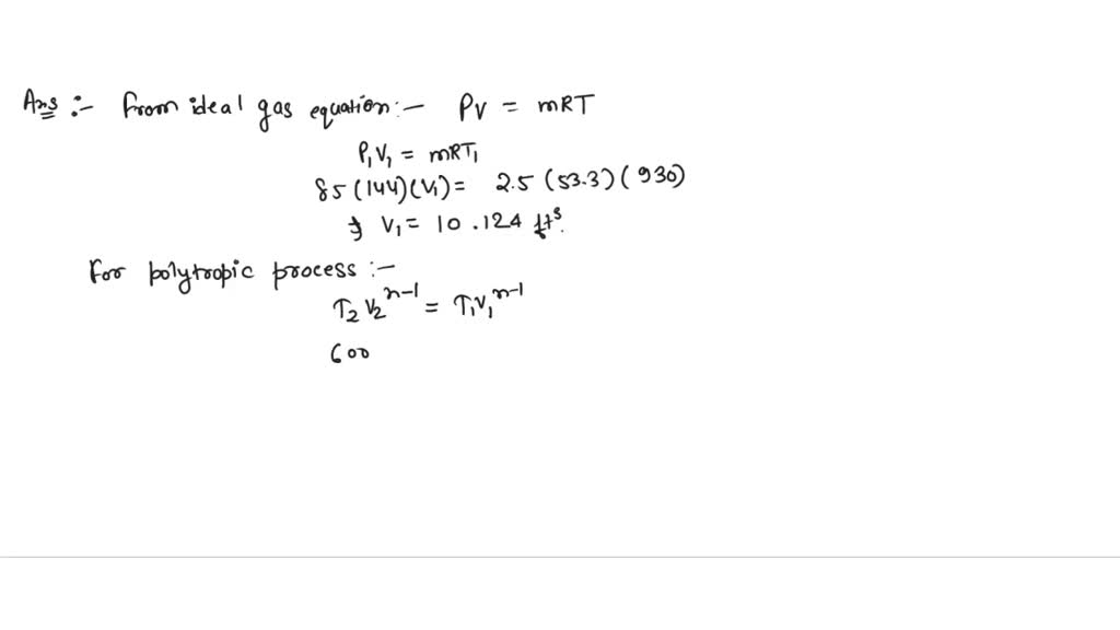 Solved Two And One Half Pounds Of Air R Follow A Polytropic