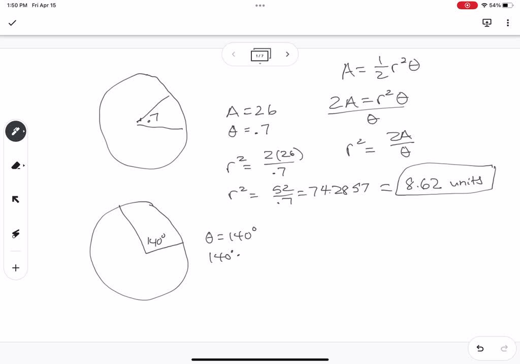 SOLVED This Exercise Involves The Formula For The Area Of Circular