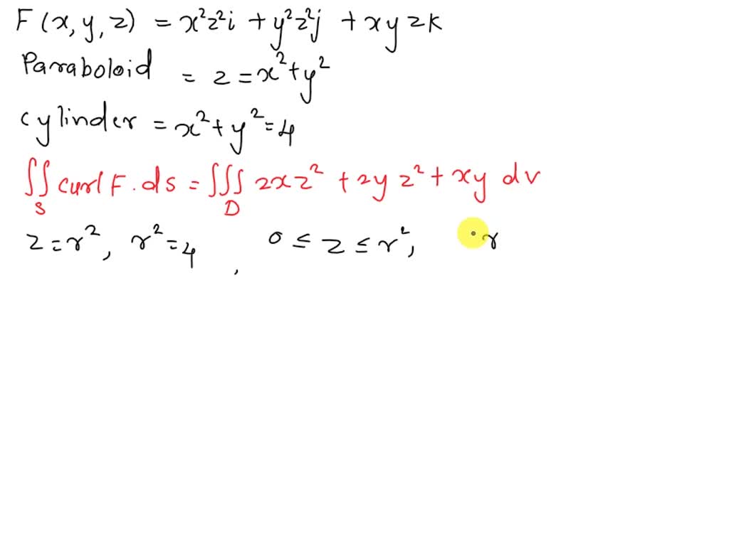 SOLVED Use Stokes Theorem to evaluate âˆS curl F Â dS F x y z