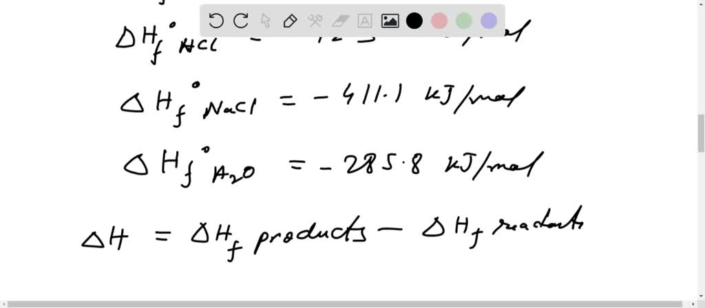 Solved Determine The Theoretical Enthalpy Associated With The