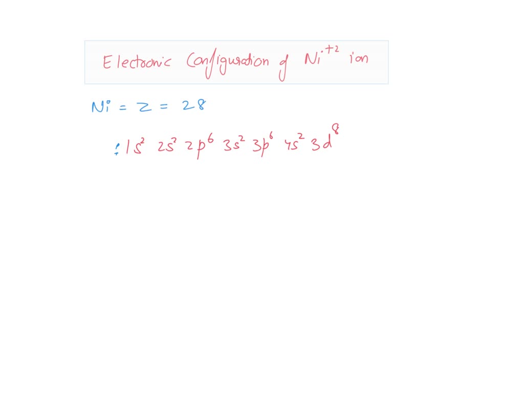 Solved The Electronic Configuration For Ni Ion Is S S P S