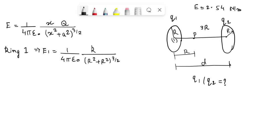 Solved The Figure Shows Two Parallel Nonconducting Rings With Their