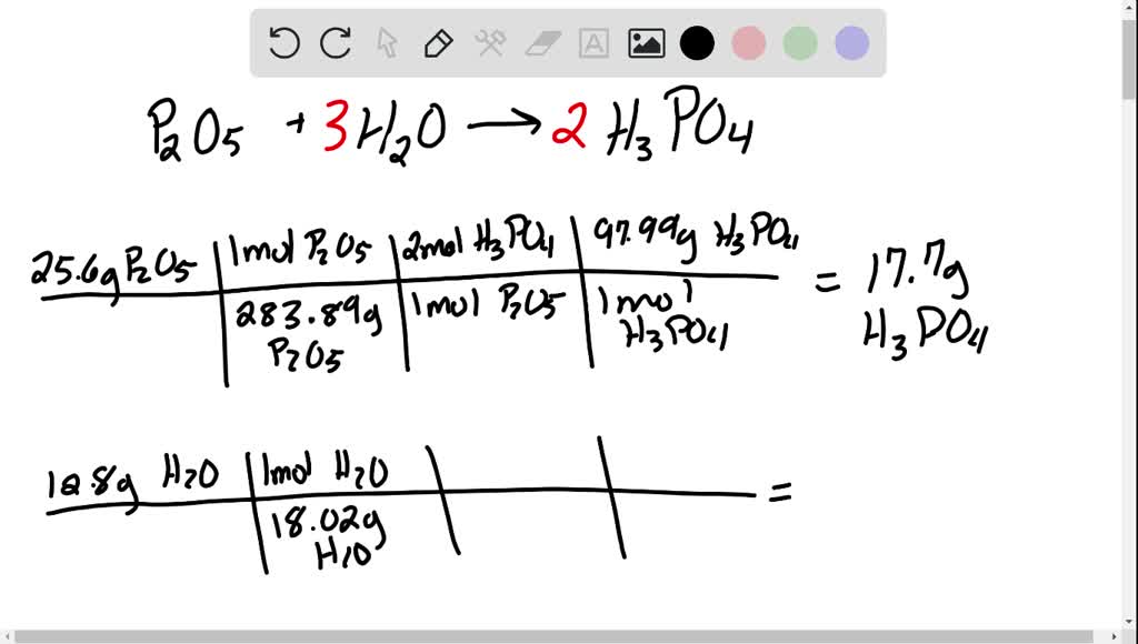 SOLVED For The Following Reaction 0 510 Moles Of Diphosphorus