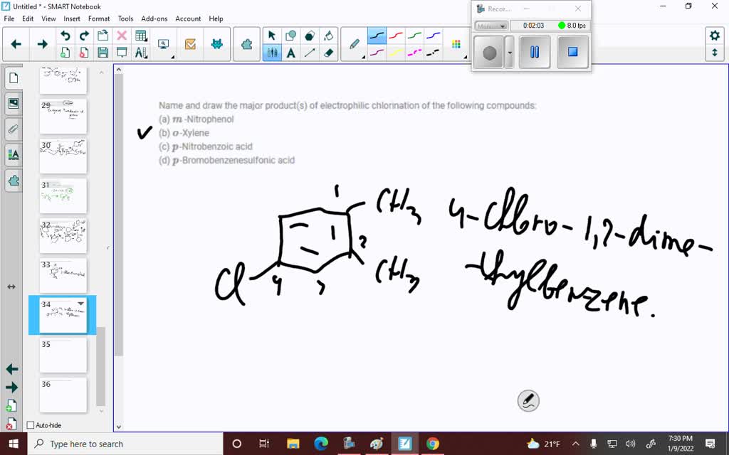 Solved Name And Draw The Major Product S Of Electrophilic