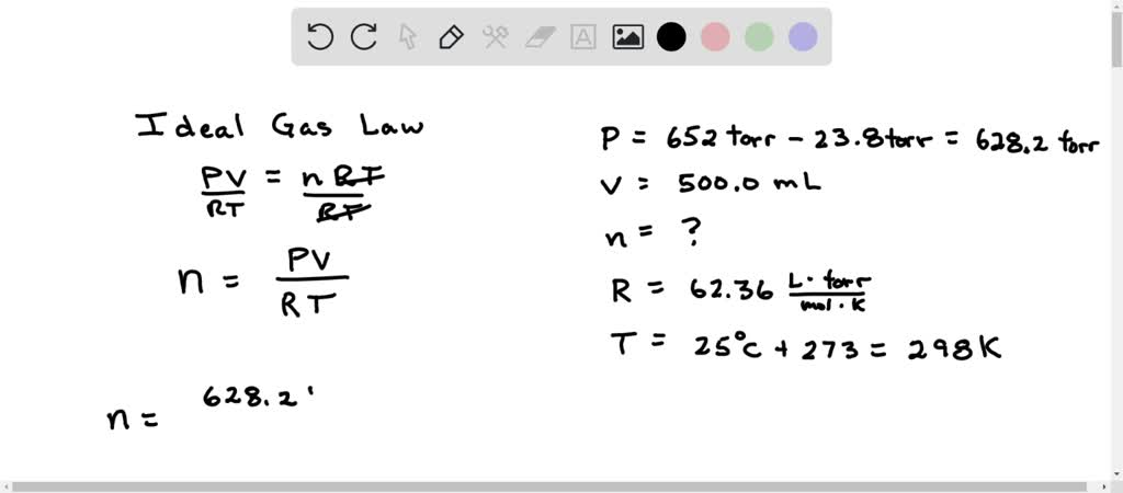 SOLVED Question 1 A Sample Of Oxygen Gas Is Collected Over Water At