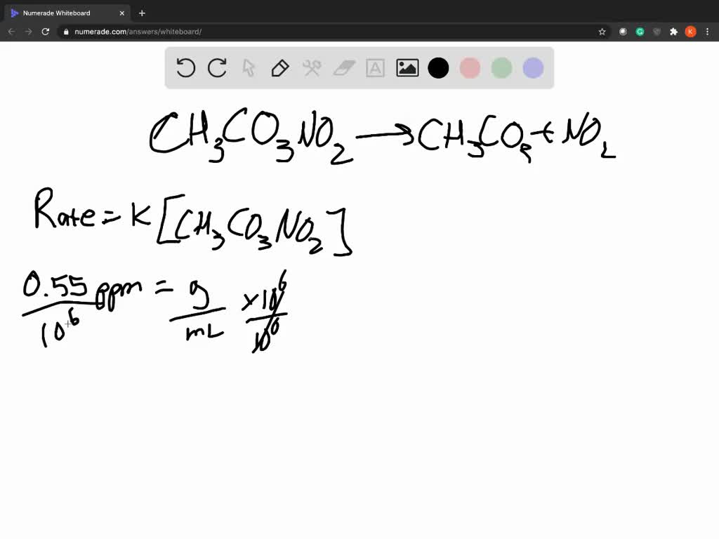 Solved The Gas Phase Decomposition Of Peroxyacetyl Nitrate Pan Obeys