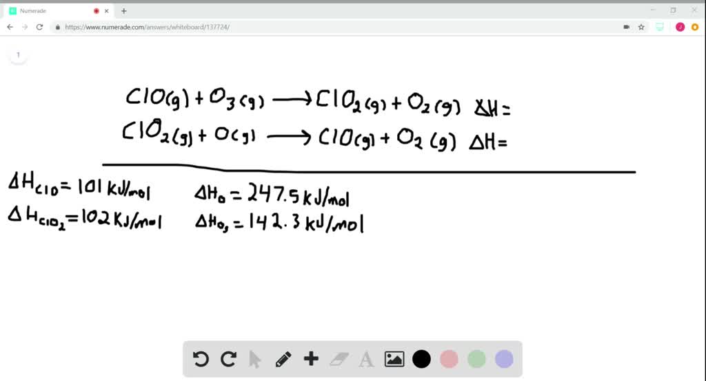 Solved The Standard Enthalpies Of Formation Of Clo And Clo Are And