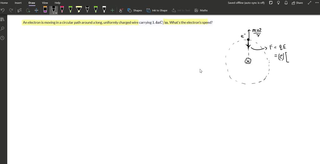 SOLVED An Electron Is Moving In A Circular Path Around A Long