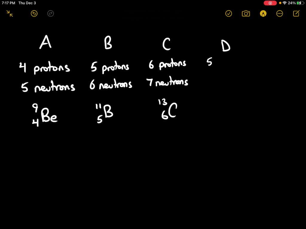 SOLVED For each representation of a nucleus 𝐀 through 𝐄 write the