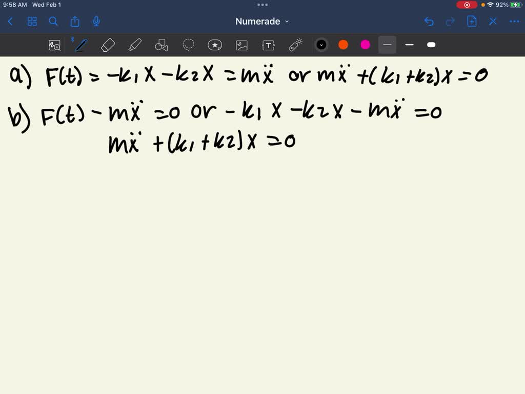 Derive The Equation Of Motion Of The System Shown In Fig 2 84 Using