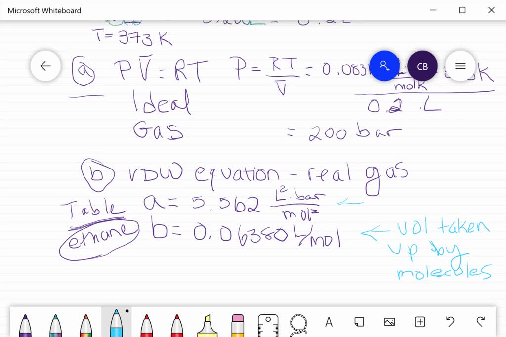 Solved Use The Van Der Waals Equation And The Redlich Kwong Equation To