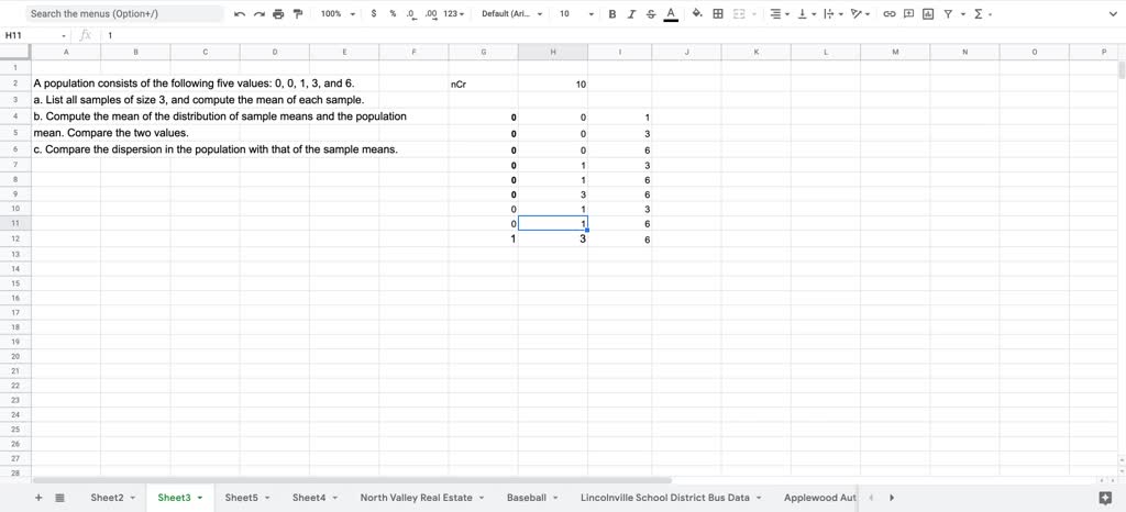 Solved A Population Consists Of The Following Five Values