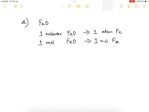 Solved How Many Moles Of Iron Are There In Mole Of The Following