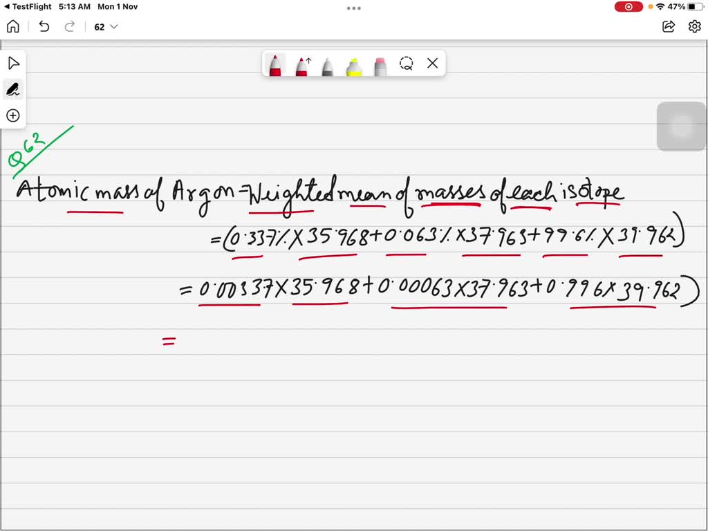 SOLVED Argon Has Three Naturally Occurring Isotopes 0 337 36 Ar 0