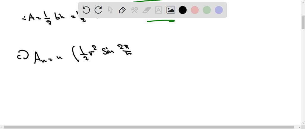 Solved Find A Formula For The Area Of An N Gon Comprised Of N