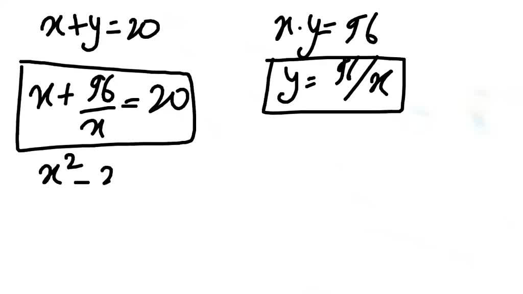 SOLVED Let X Represent One Number And Let Y Represent The Other Number