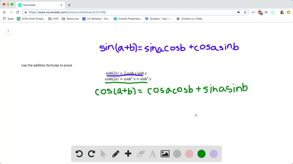 Solved Use The Addition Formulas To Prove Sinh X Cosh X Sinh X