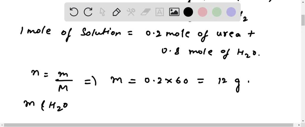 SOLVED A Quantity Of 500 G Of A Urea Solution Of Mole Fraction 0 2 Is