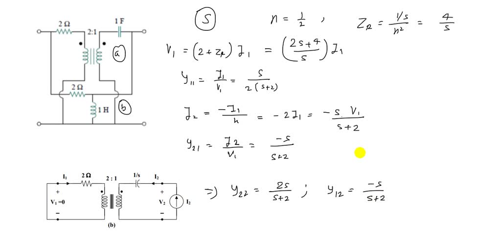 A For The Circuit Shown In Figure P Determine The Two Port Y