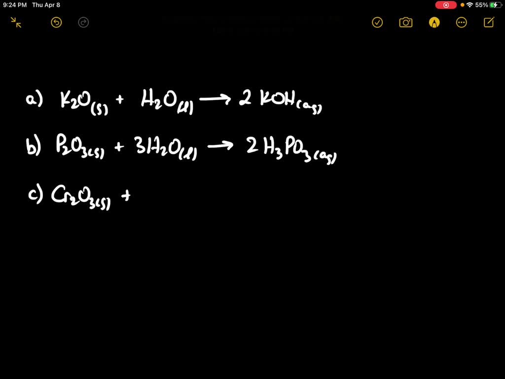 SOLVED Write Balanced Equations For The Following Reactions A