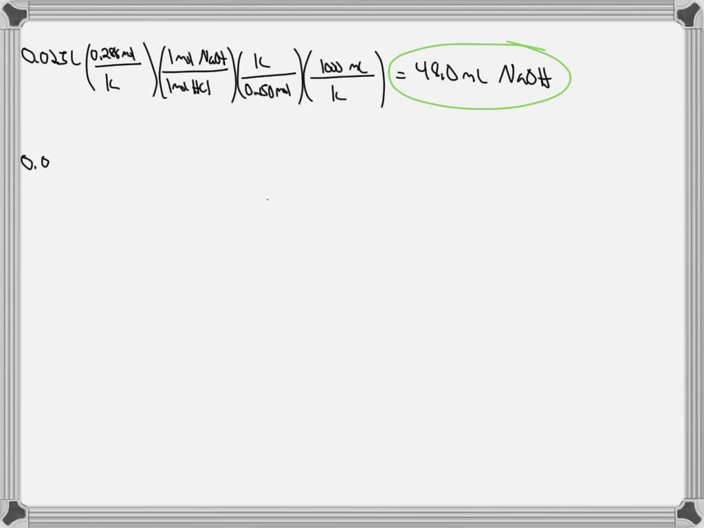 Solved Calculate The Volume In Milliliters Of A M Naoh Solution